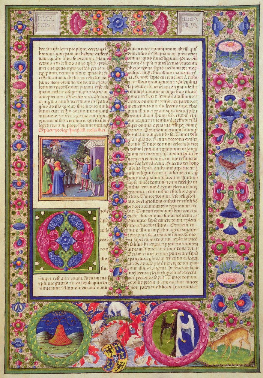 Fol.293r Ecclesiasticus könyvének megnyitása, a Borso d
