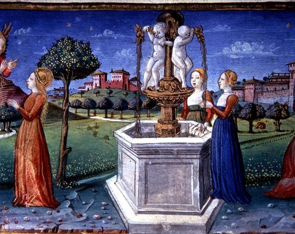 Fol.34v Rafael arkangyal meglátogatja Máriát (vellum) alkotó: Italian School