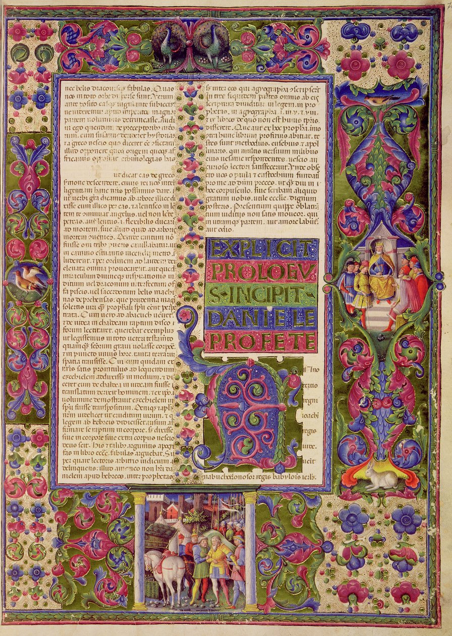 Fol.78r Dániel próféta könyvének megnyitása, a Borso d