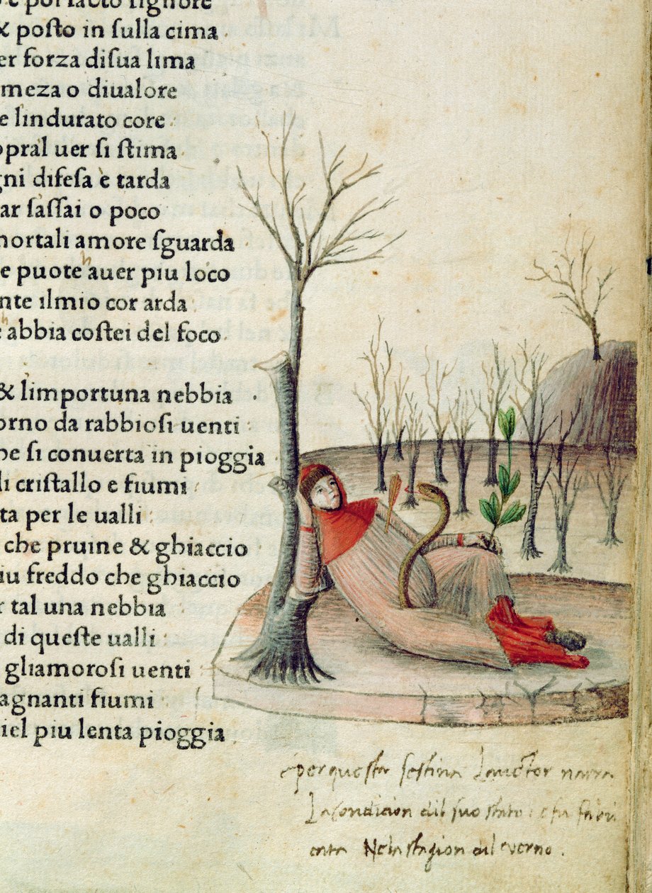 Fol. 52r Petrarch „Canzoniere e Trionfi” című művéből, 1470 körül alkotó: Italian School