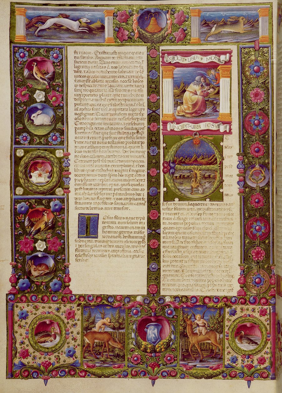 Fol. Mózes könyvének vége, Józsué könyvének eleje, a Borso d