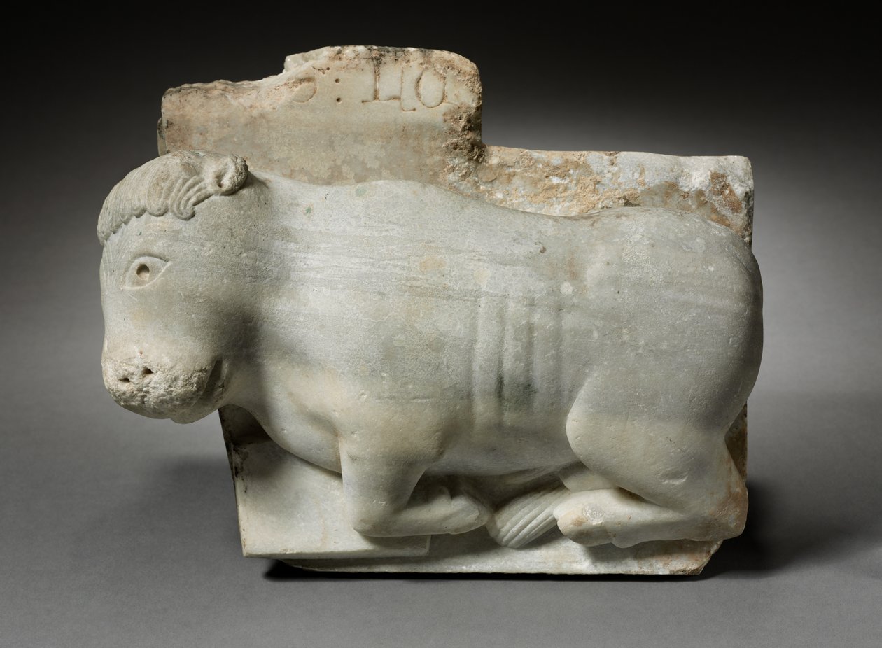 Egy főváros töredéke Szent Lukács ökrével, 1175-1200 körül alkotó: Italian School