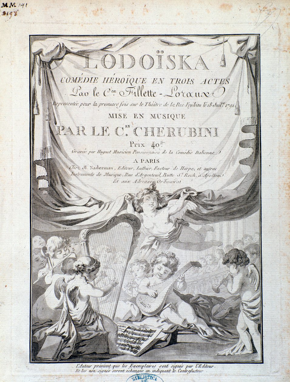 A Lodoiska frontképe, Luigi Cherubini operája alkotó: Italian School
