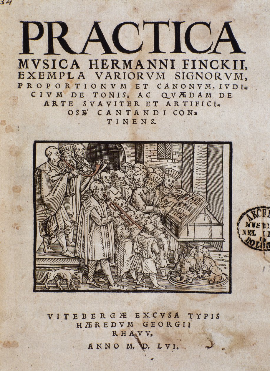 Hermann Finck (1527-1558) német zeneszerző és zeneteoretikus Practica musica előképe alkotó: Italian School