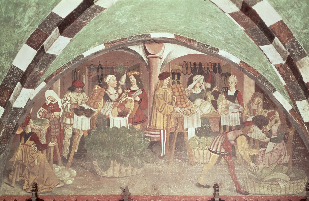Zöldség-gyümölcs piac (freskó) (lásd még: 63046) alkotó: Italian School