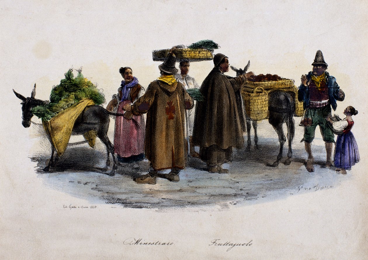 Zöldség-gyümölcs árusok alkotó: Italian School