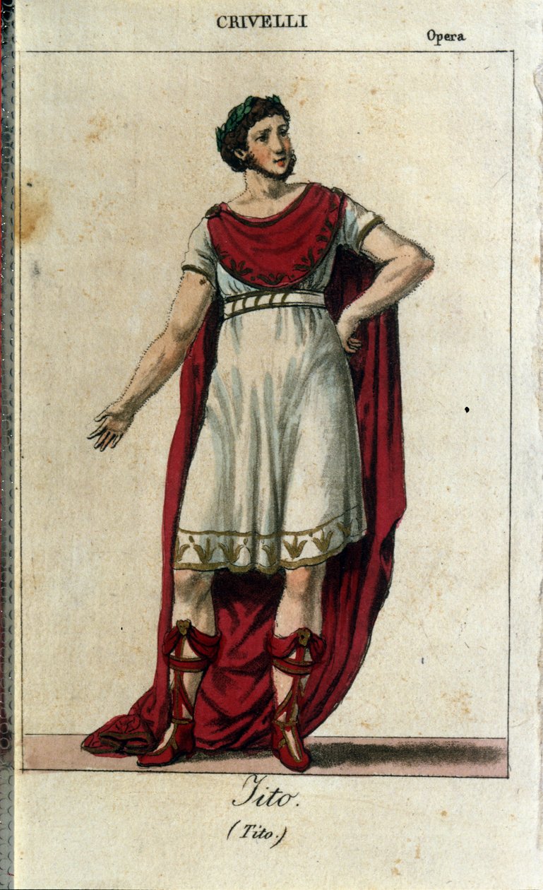 Gaetano Crivelli (1768-1836) Tito szerepében Wolfgang Amadeus Mozart (1756-1791) "La Clemence de Tito" című művében, a milánói La Scalában 1819-ben. alkotó: Italian School