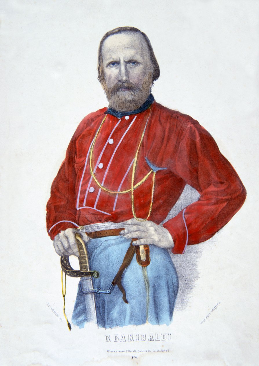 Garibaldi, illusztráció az Olaszország történetéből alkotó: Italian School