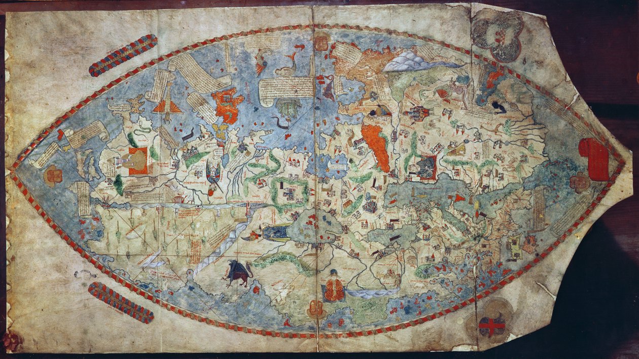 Genovai világtérkép, Toscanelli (vellum) tervezte alkotó: Italian School