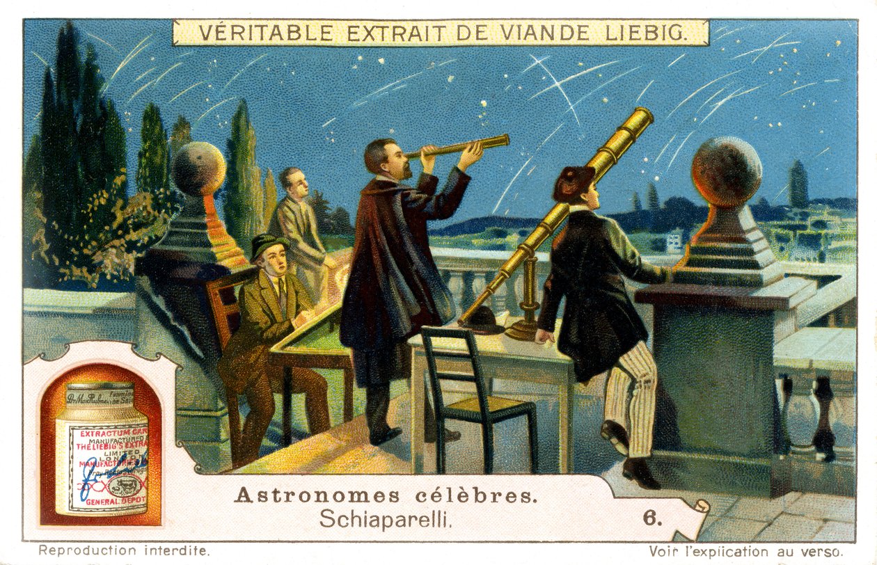 Giovanni Schiaparelli, Az égbolt megfigyelése (nyomtatás) alkotó: Italian School