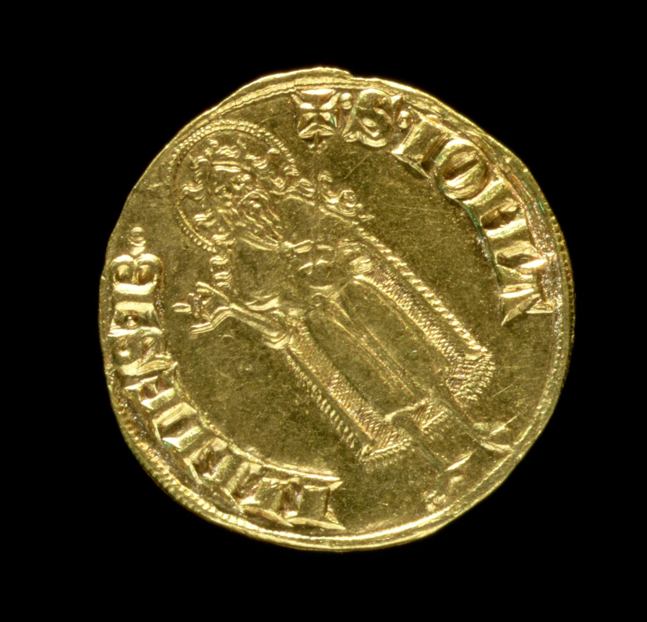 Keresztelő Szent Jánost ábrázoló arany florin (háton), firenzei, 1252 (előlapját lásd: 83495) alkotó: Italian School