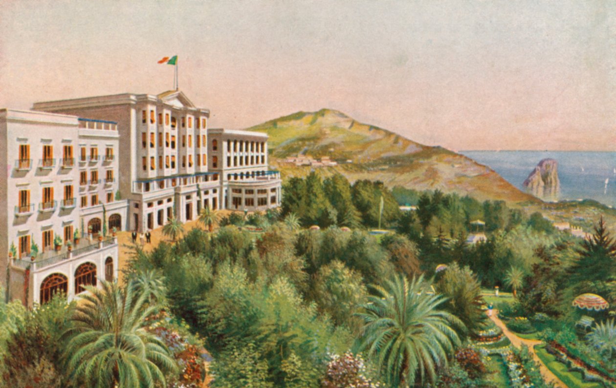 Grand Hotel Quisisana, Capri, Olaszország (színes litográfia) alkotó: Italian School
