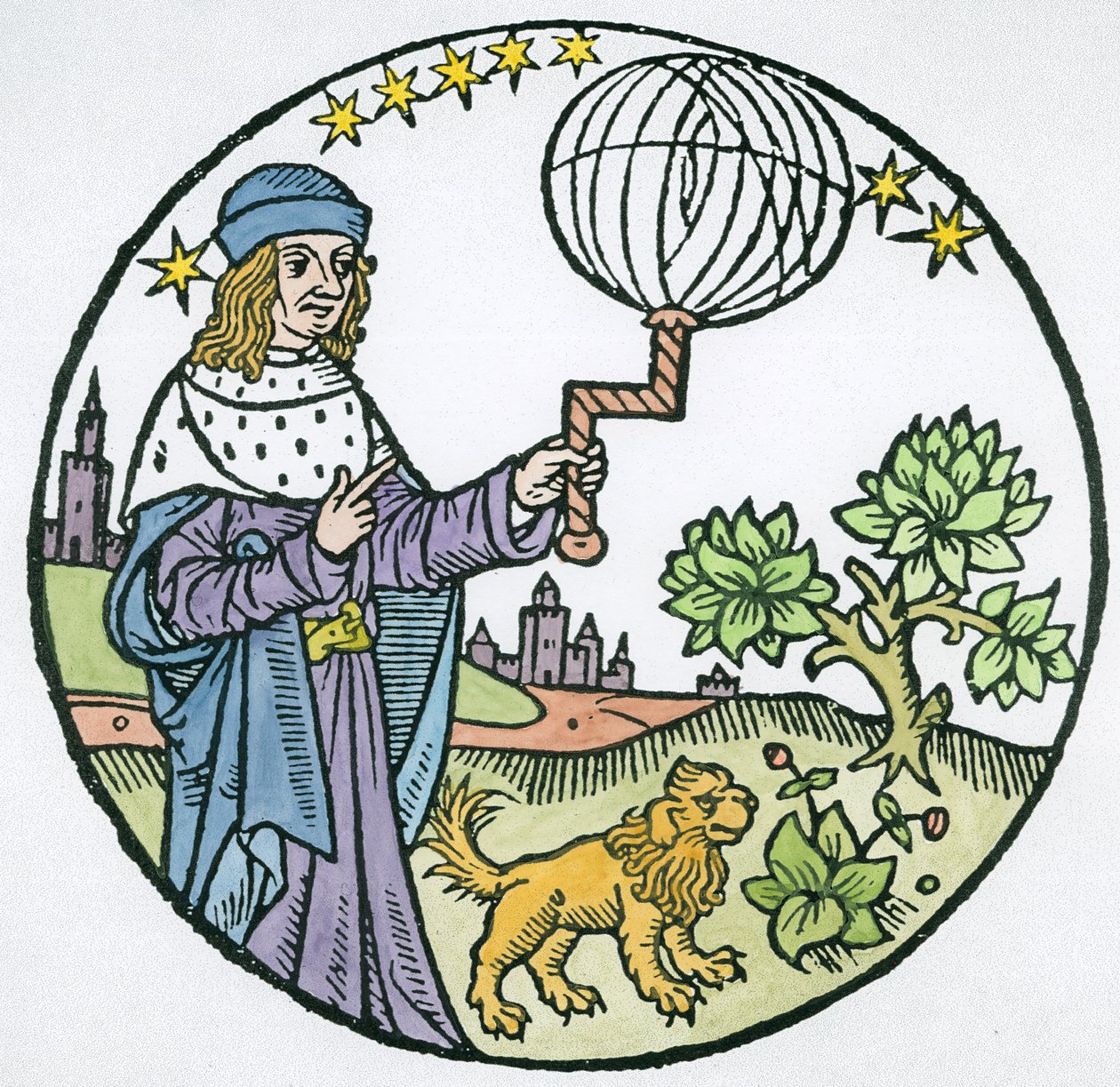 Arisztotelész ideális portréja (Kr. e. 384-322), a velencei Aristoteles cum Leonardi Aretini Commentariis illusztrációjának másolata, 1516, a Mágiatörténetben használt, a 19. század végén (la alkotó: Italian School