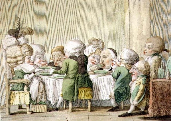 "Il Pranzo" (Az ebéd), kocsma. 18. század közepe, Firenze (színes litó) alkotó: Italian School