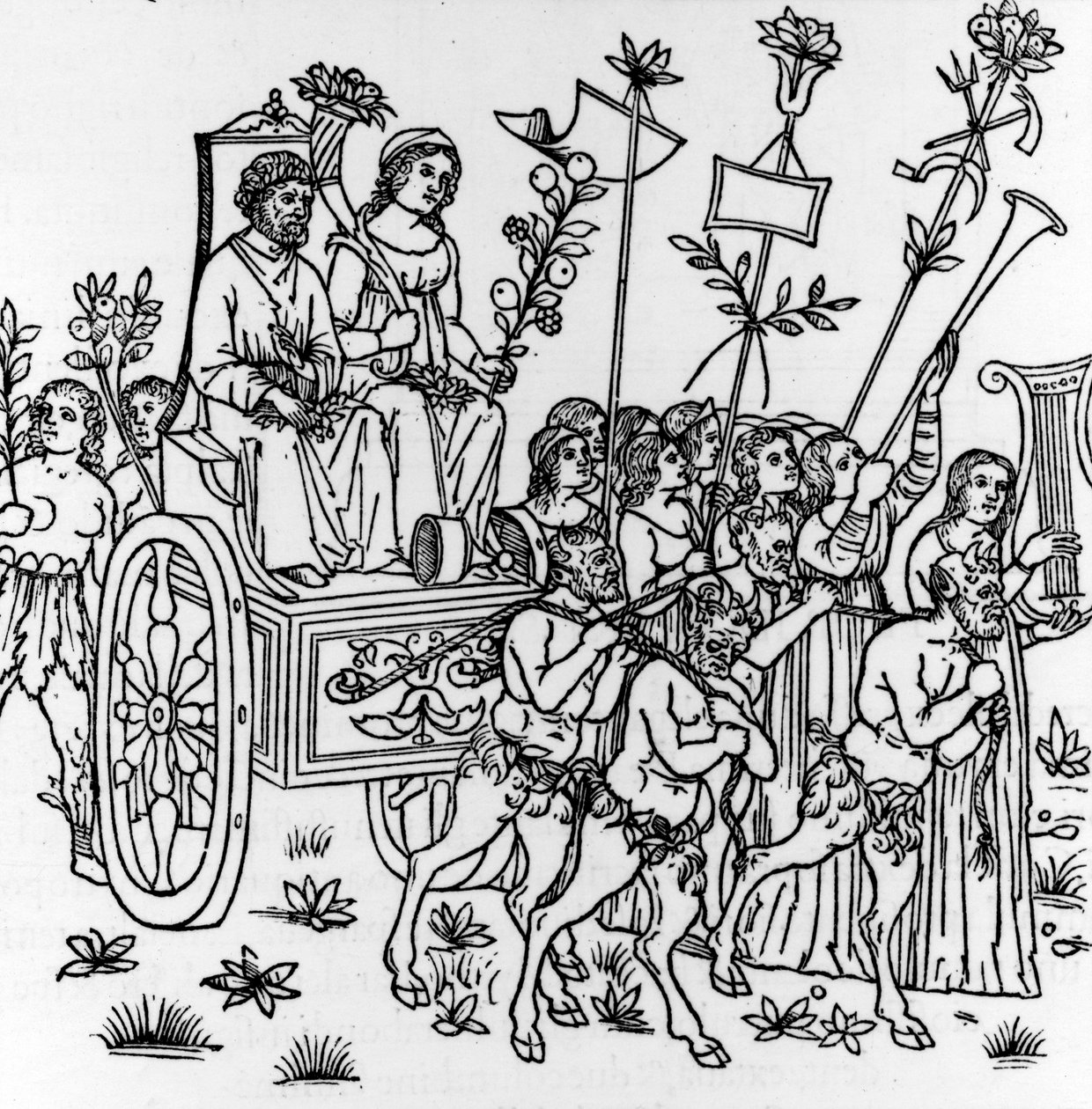 Illusztráció Francesco Colonna „Hypnerotomachia Poliphili” című művéből, először 1499-ben jelent meg (fametszet) alkotó: Italian School