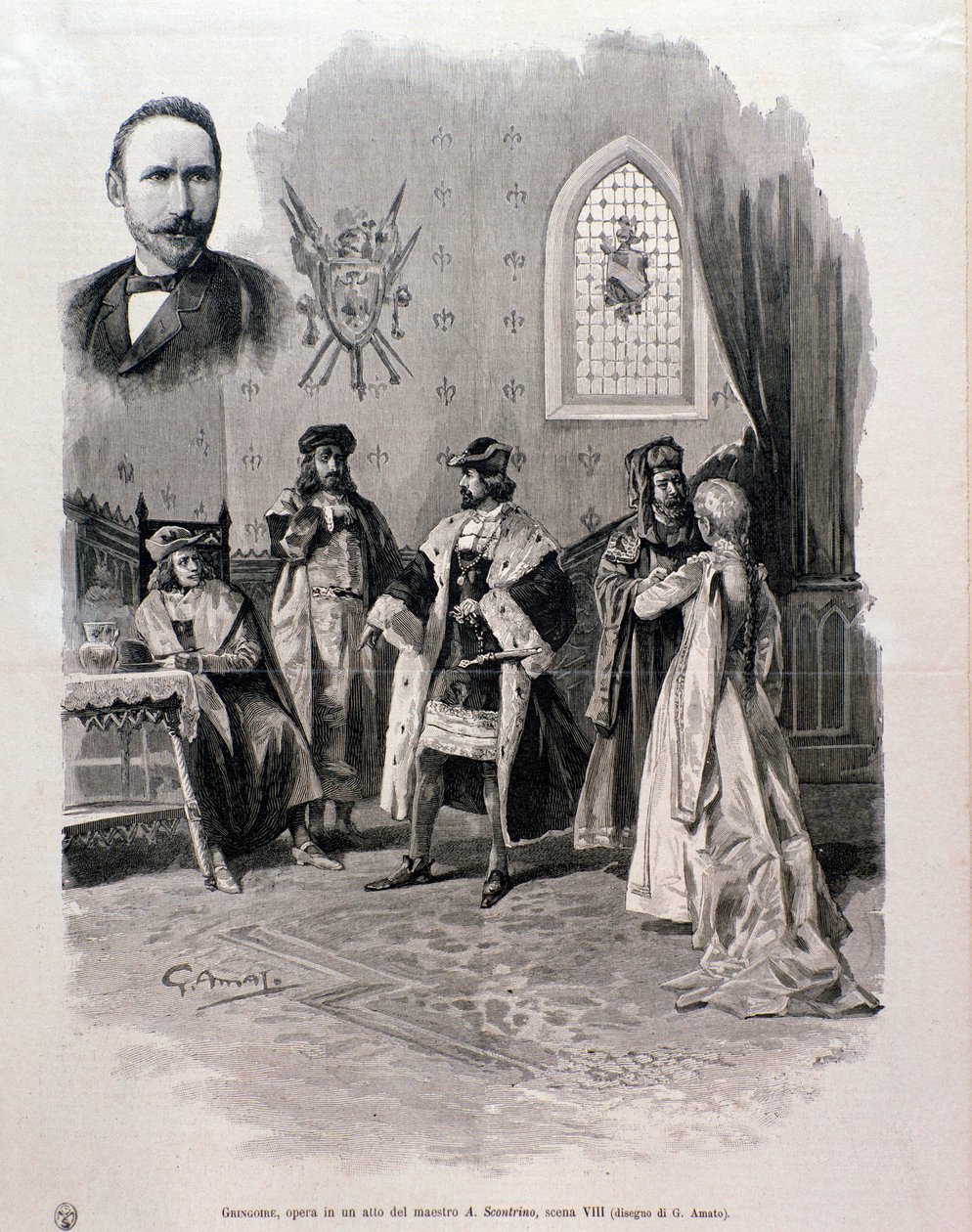 Pierre Gringoire illusztrációja, Antonio Scontrino munkája alkotó: Italian School