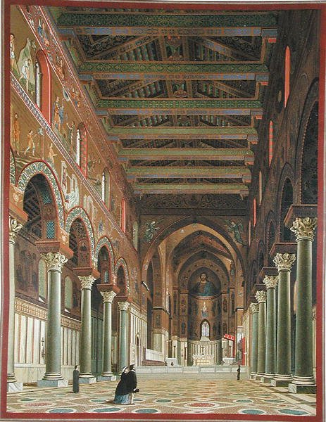 A Duomo di Monreale belseje, Szicília alkotó: Italian School