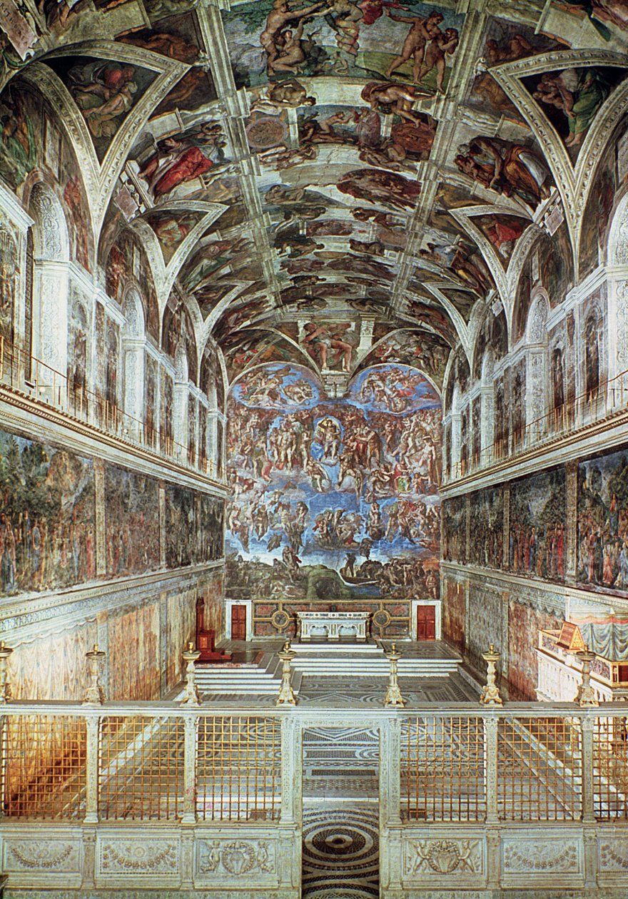 A Sixtus-kápolna belső képe (restaurálás előtt) alkotó: Italian School