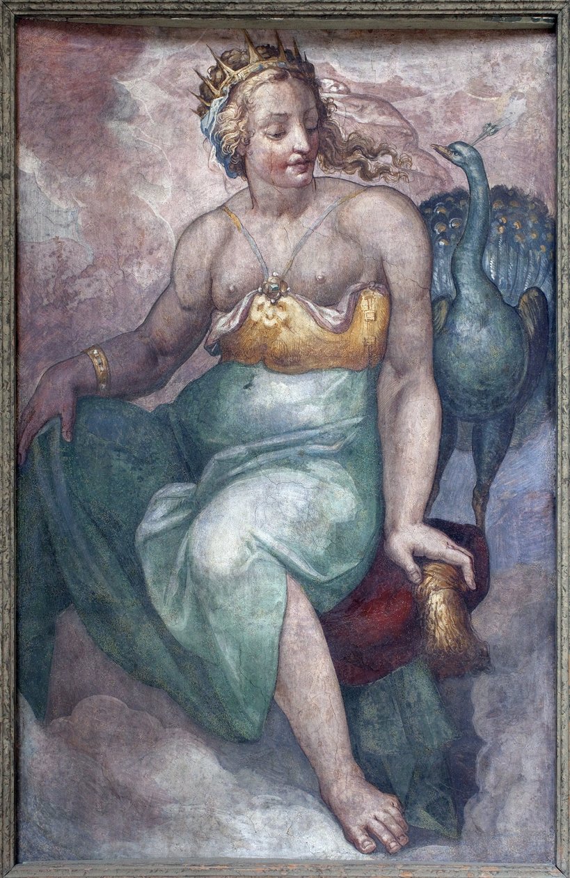Junon. Névtelen festmény, 16. század második fele. olasz művészet. Szépművészeti Múzeum Budapest (Magyarország). alkotó: Italian School