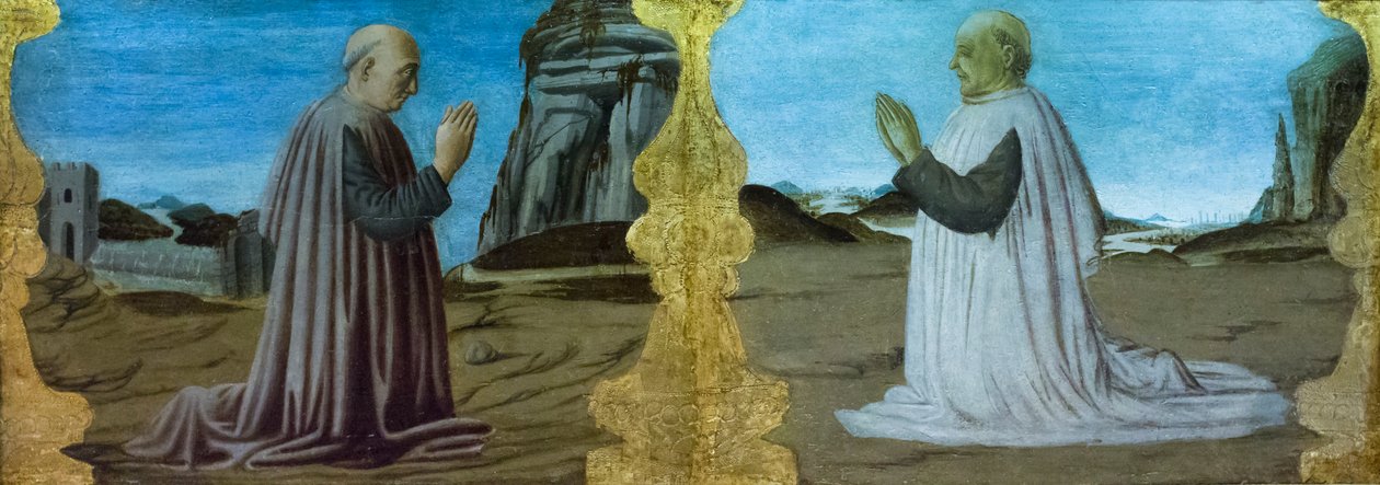 Táj két adományozóval a Colonna Predella mesterétől alkotó: Italian School