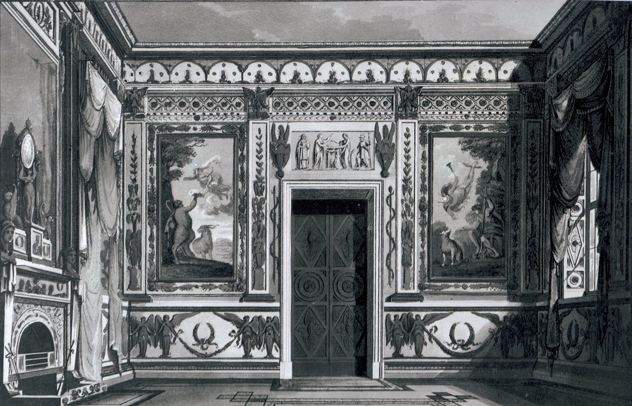 Nagy görög szalon, Gaetano Landi építészeti dekorációiból, 1810 alkotó: Italian School