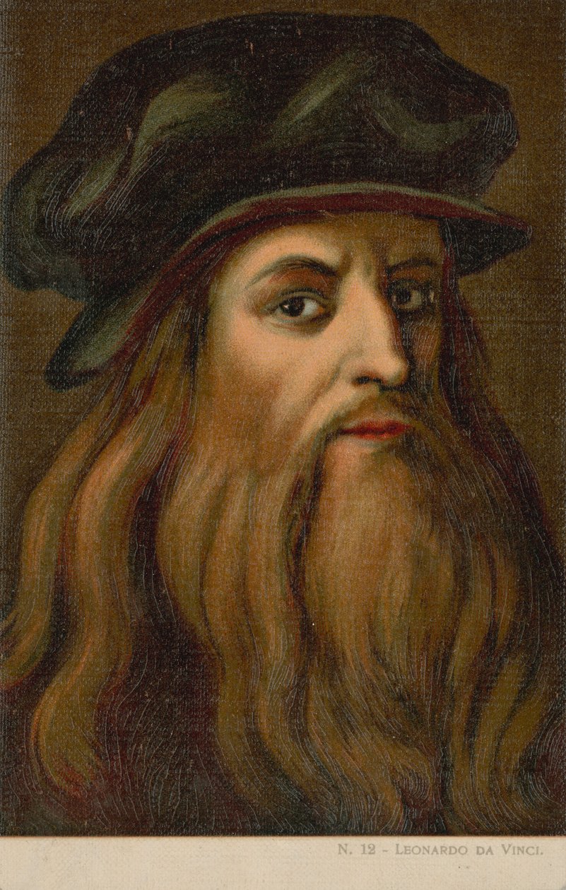 Leonardo da Vinci, olasz művész és tudós (chromolitho) alkotó: Italian School