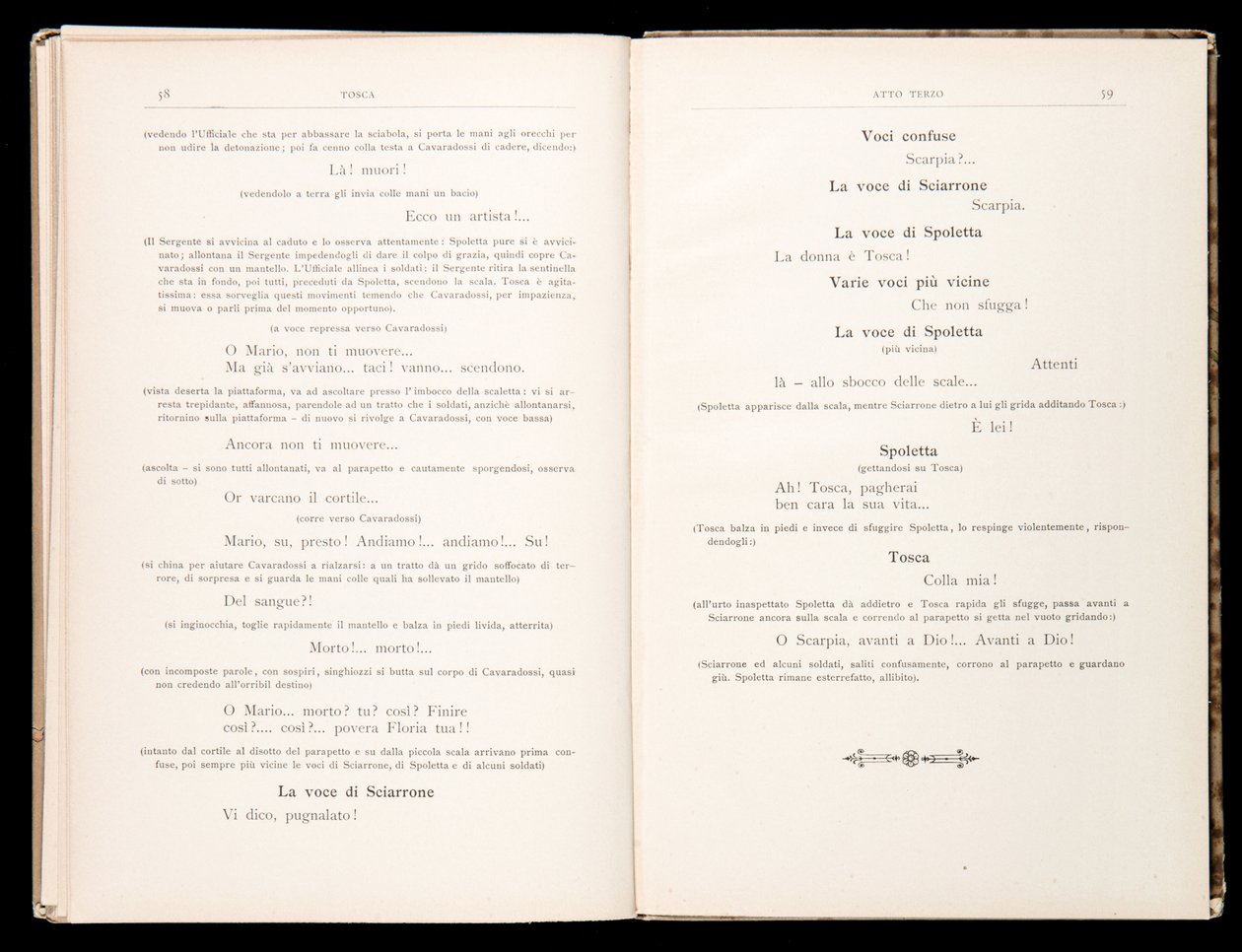 Librettó: Tosca, Giacomo Puccini, Ricordi kiadás, Olaszország alkotó: Italian School