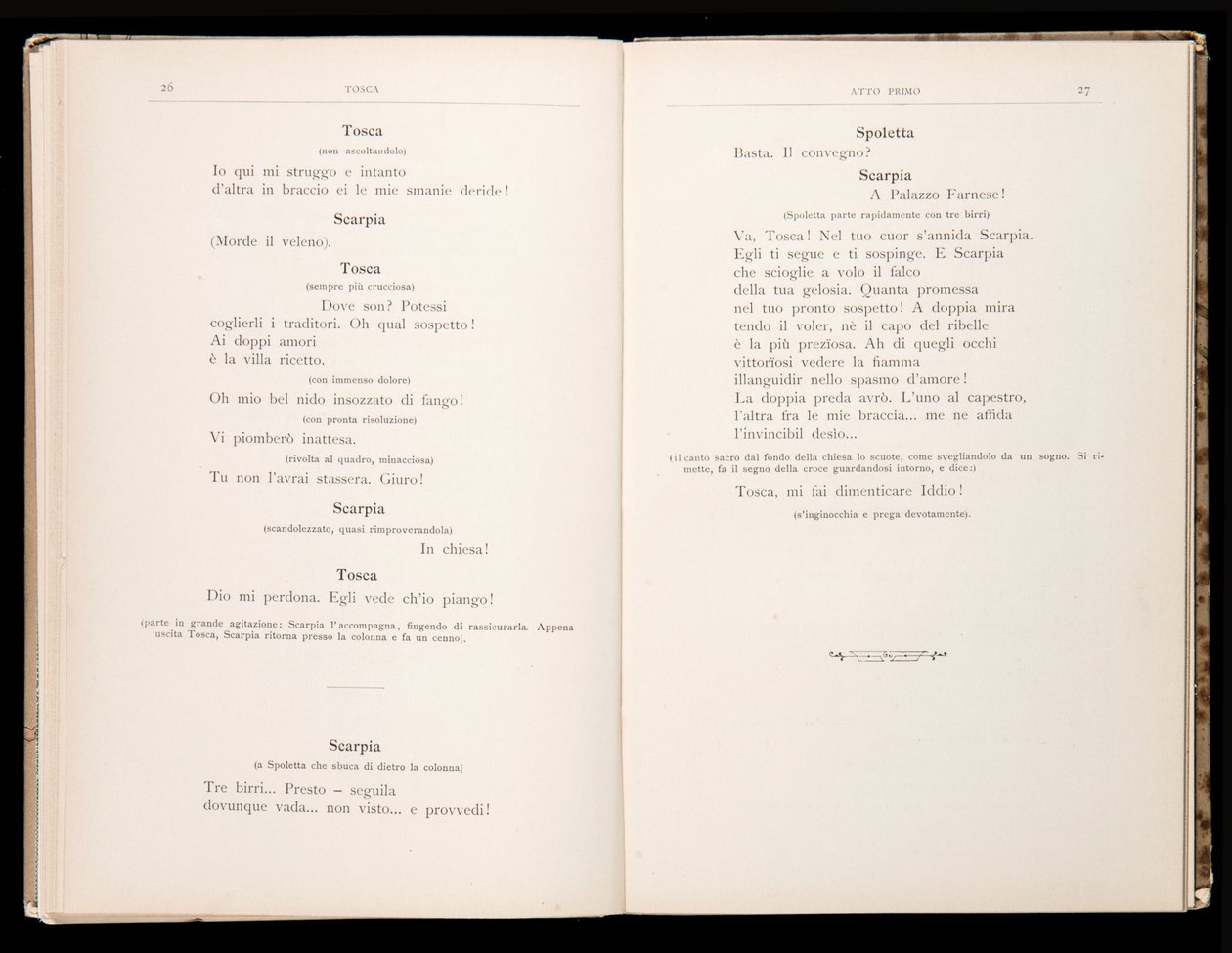 Librettó: Tosca, Giacomo Puccini, Ricordi kiadás, Olaszország alkotó: Italian School