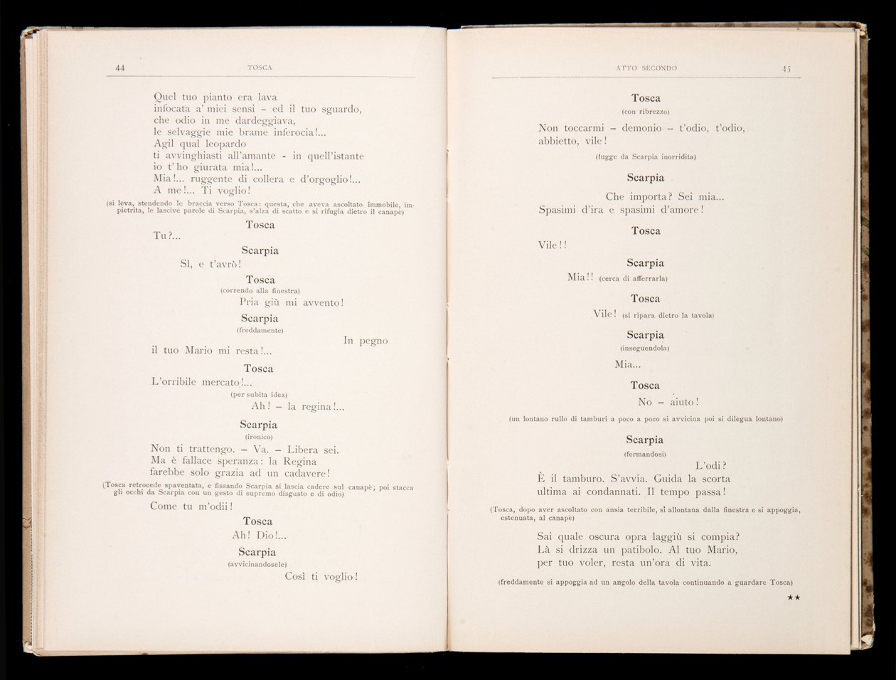 Librettó: Tosca, Giacomo Puccini, Ricordi kiadás, Olaszország alkotó: Italian School