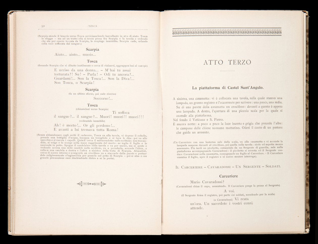 Librettó: Tosca, Giacomo Puccini, Ricordi kiadás, Olaszország alkotó: Italian School