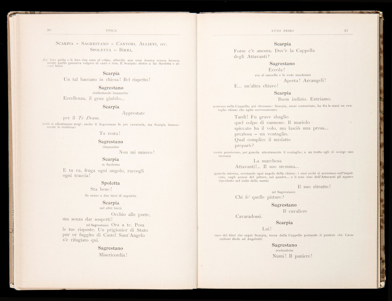 Librettó: Tosca, Giacomo Puccini, Ricordi kiadás, Olaszország alkotó: Italian School