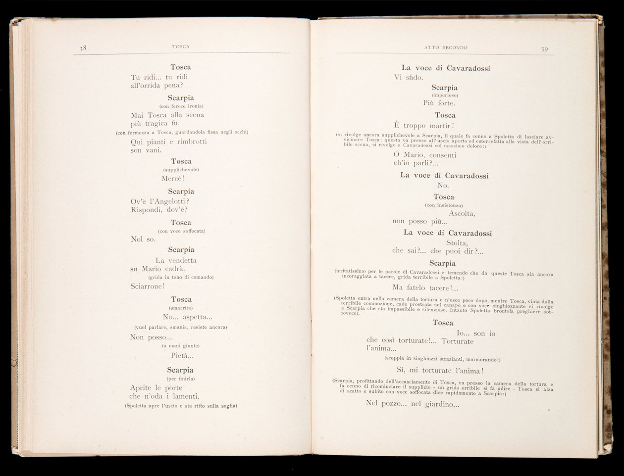 Librettó: Tosca, Giacomo Puccini, Ricordi Edition, Olaszország alkotó: Italian School