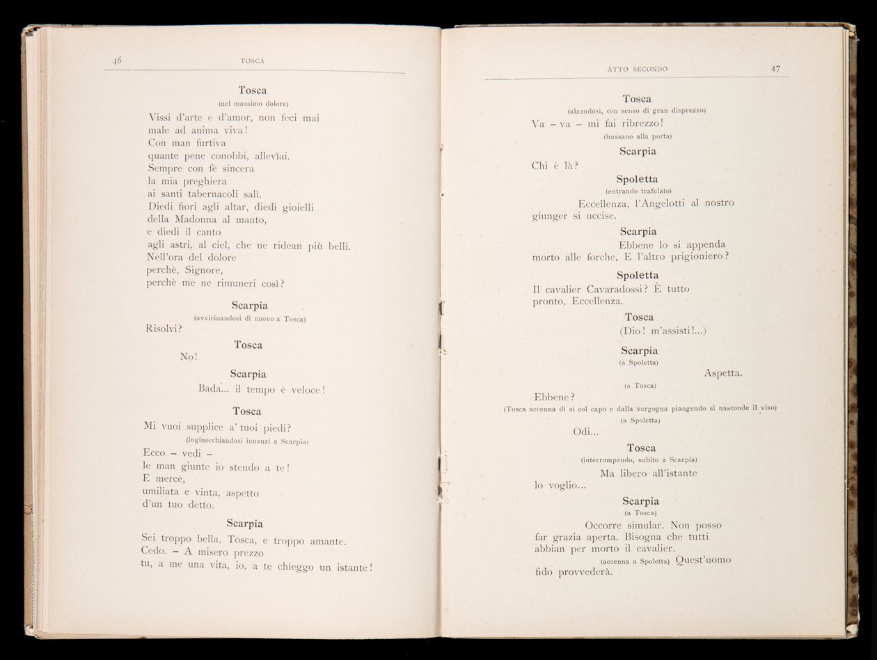 Librettó: Tosca, Giacomo Puccini, Ricordi Edition, Olaszország alkotó: Italian School