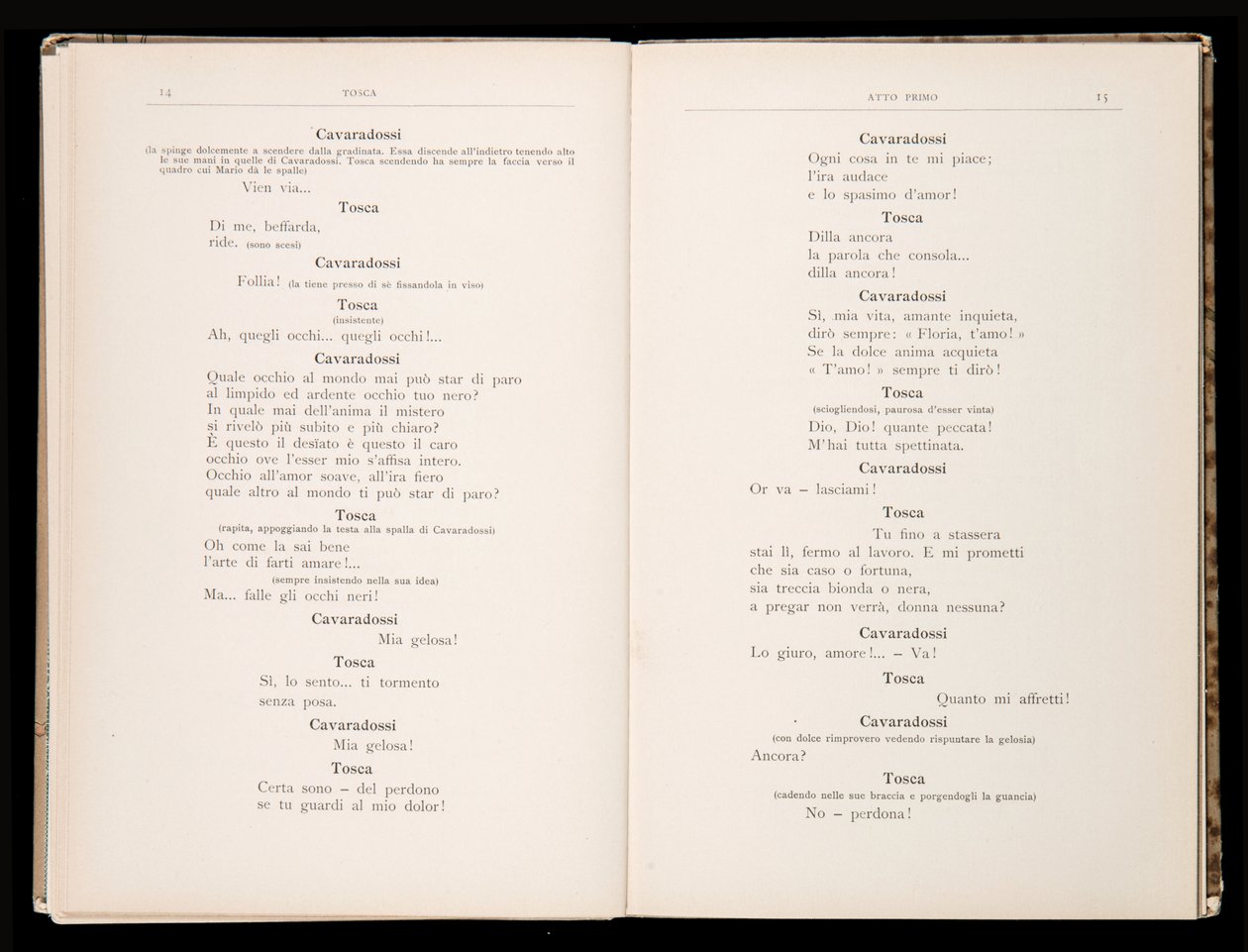 Librettó: Tosca, Giacomo Puccini, Ricordi Edition, Olaszország alkotó: Italian School