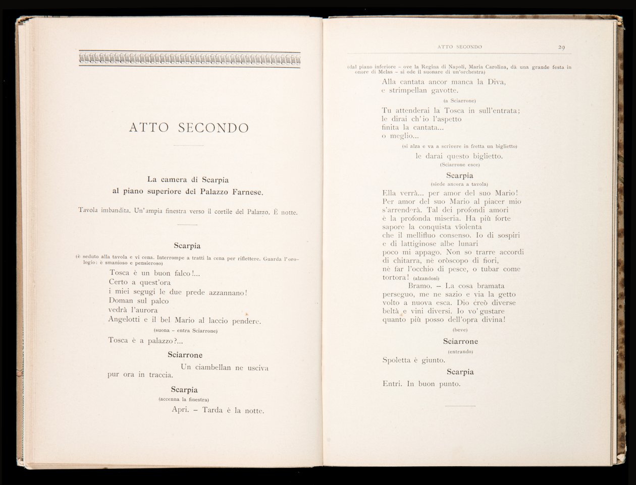 Librettó: Tosca, Giacomo Puccini, Ricordi kiadás, Olaszország alkotó: Italian School