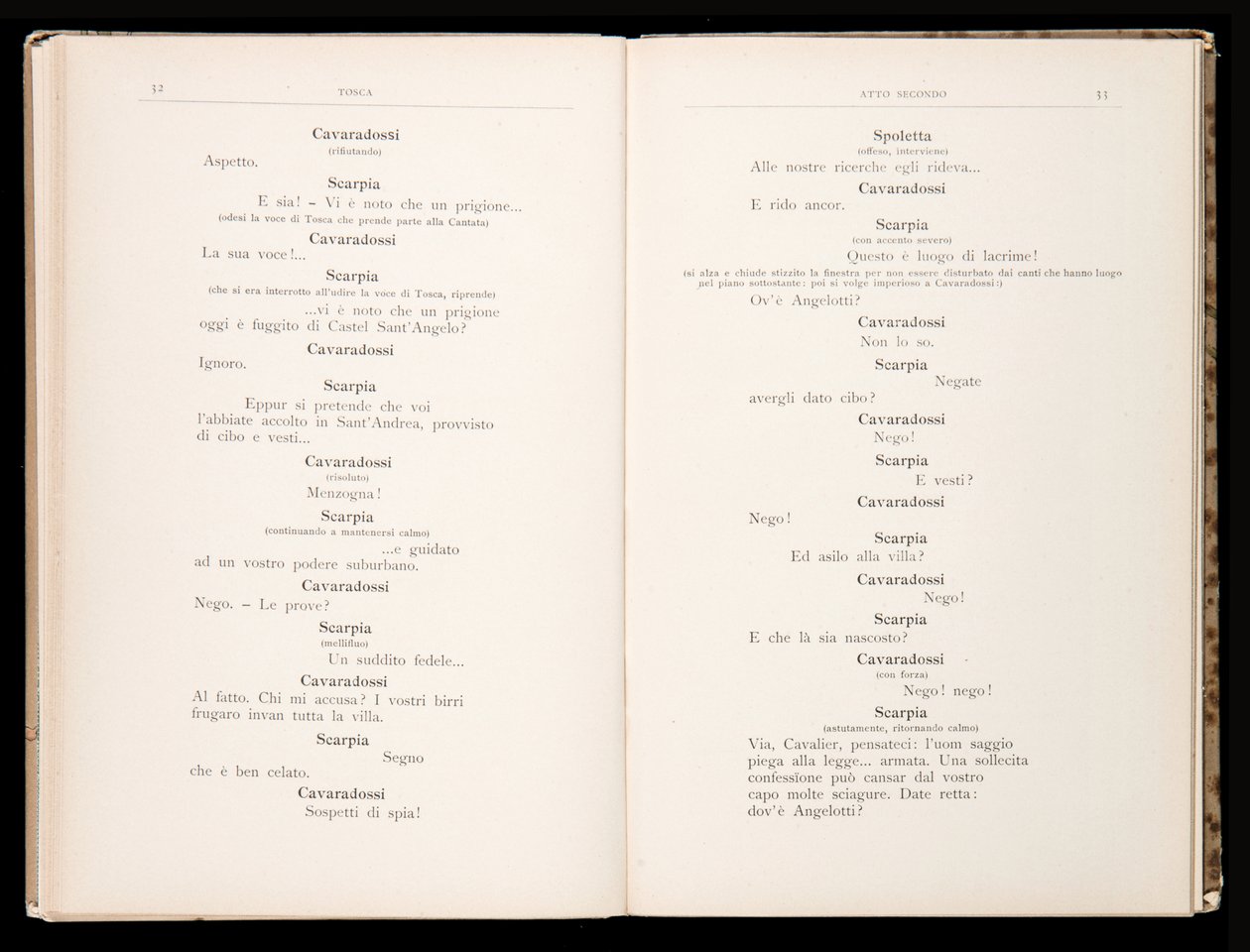 Librettó: Tosca, Giacomo Puccini, Ricordi kiadás, Olaszország alkotó: Italian School