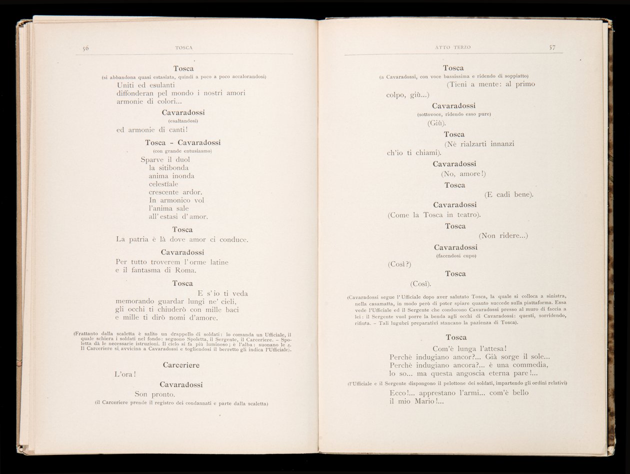 Librettó: Tosca, Giacomo Puccini, Ricordi kiadás, Olaszország alkotó: Italian School