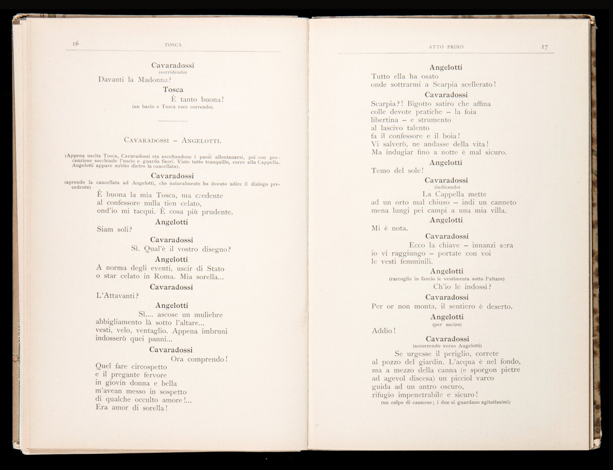Librettó: Tosca, Giacomo Puccini, Ricordi kiadás, Olaszország alkotó: Italian School