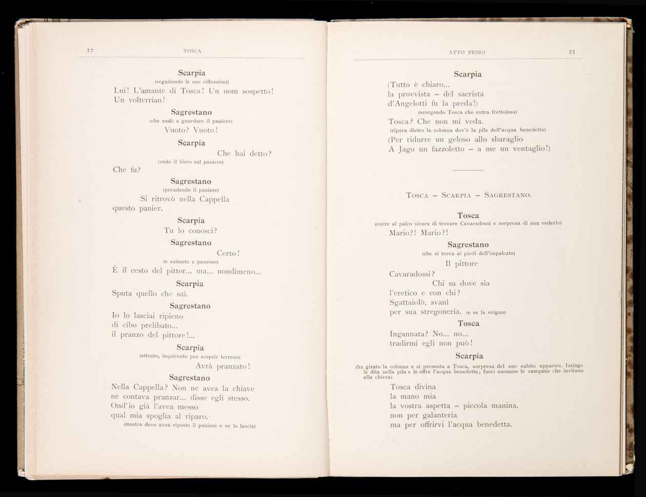 Librettó: Tosca, Giacomo Puccini, Ricordi kiadás, Olaszország alkotó: Italian School
