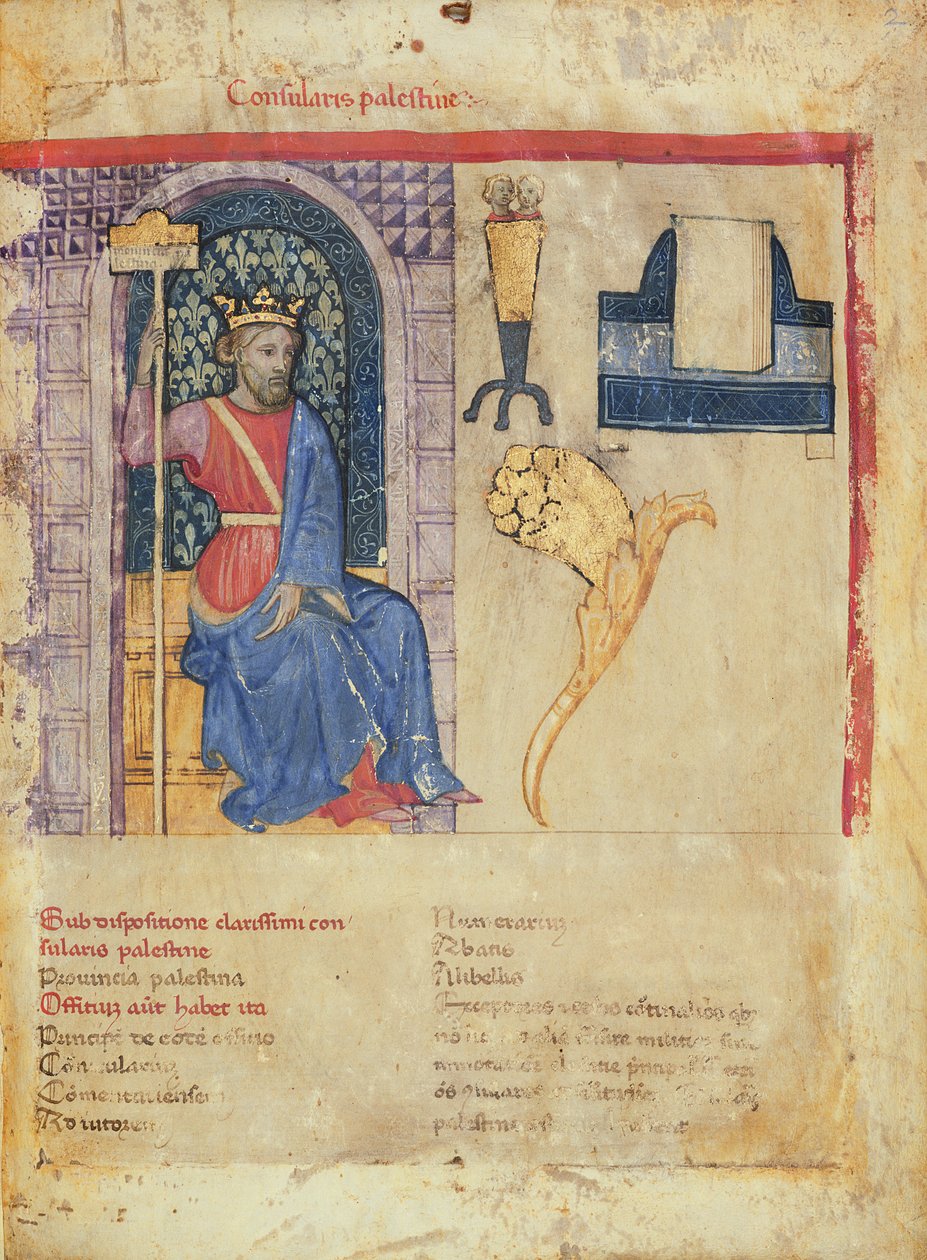 MS.86-1972. f.2r Palesztina konzuli, a Notitia Dignitatumtól alkotó: Italian School