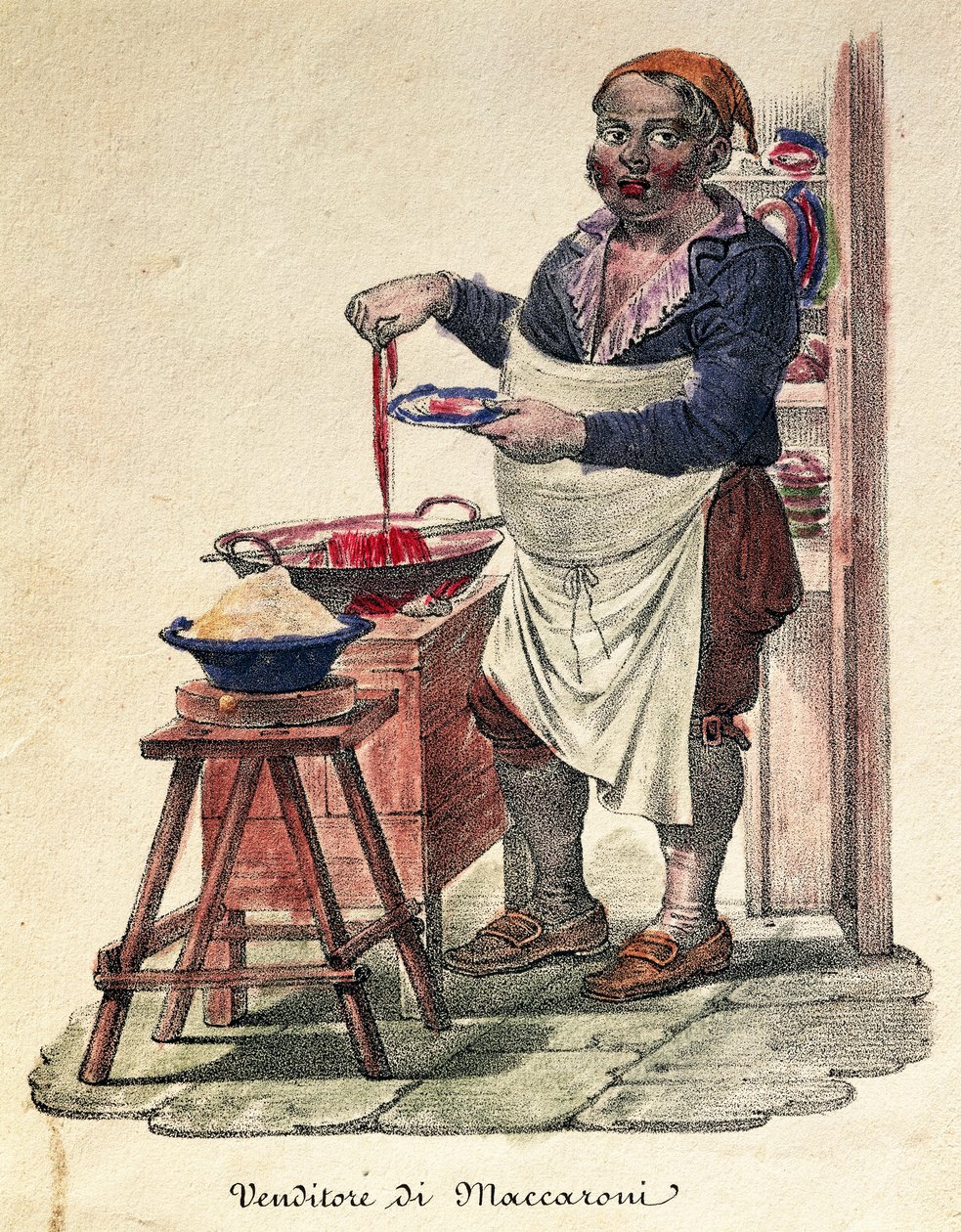 Makaróni eladó, Print, Olaszország alkotó: Italian School
