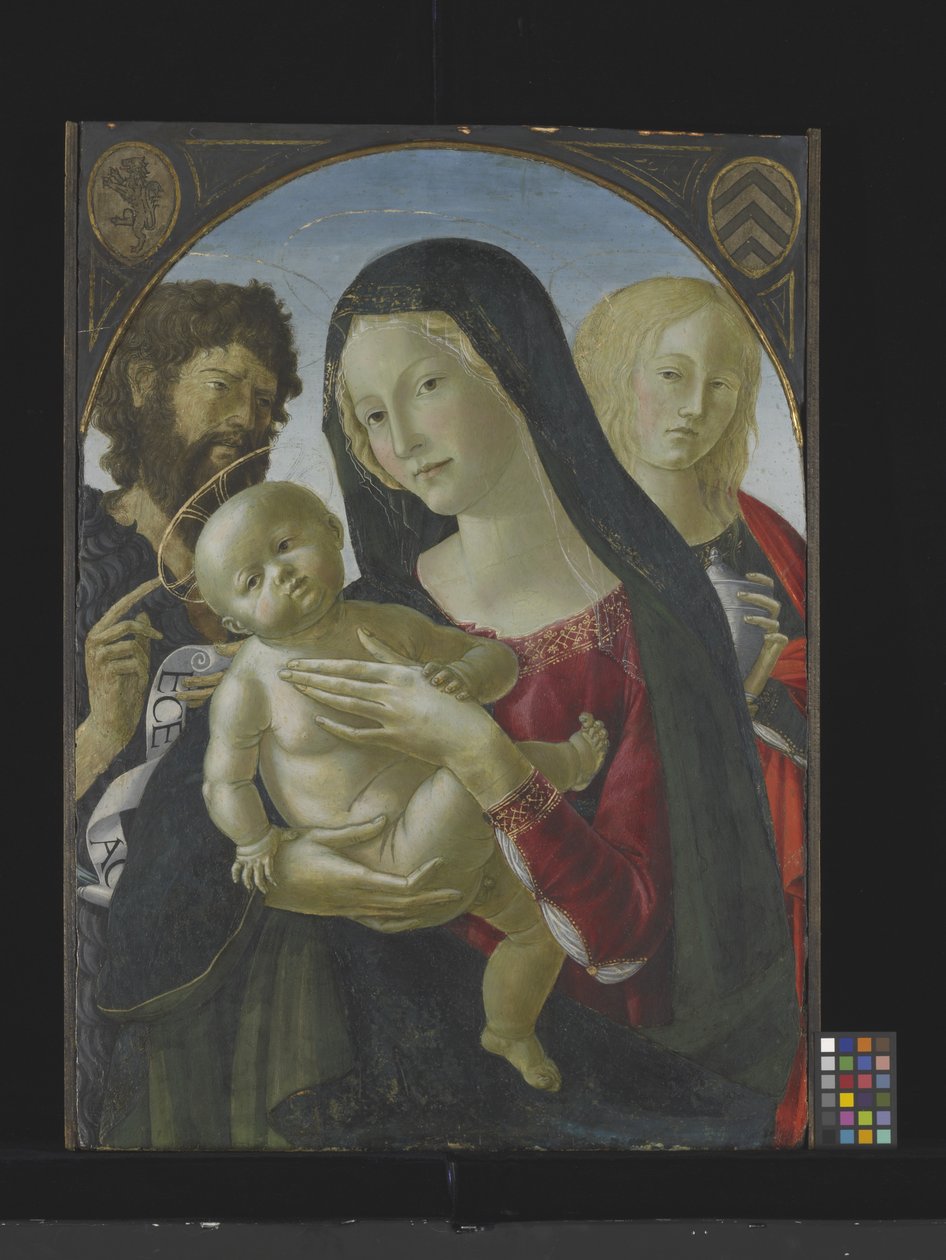 Madonna és Gyermek Keresztelő Szent Jánossal és Szent Mária Magdolnával (tempera fán) alkotó: Italian School