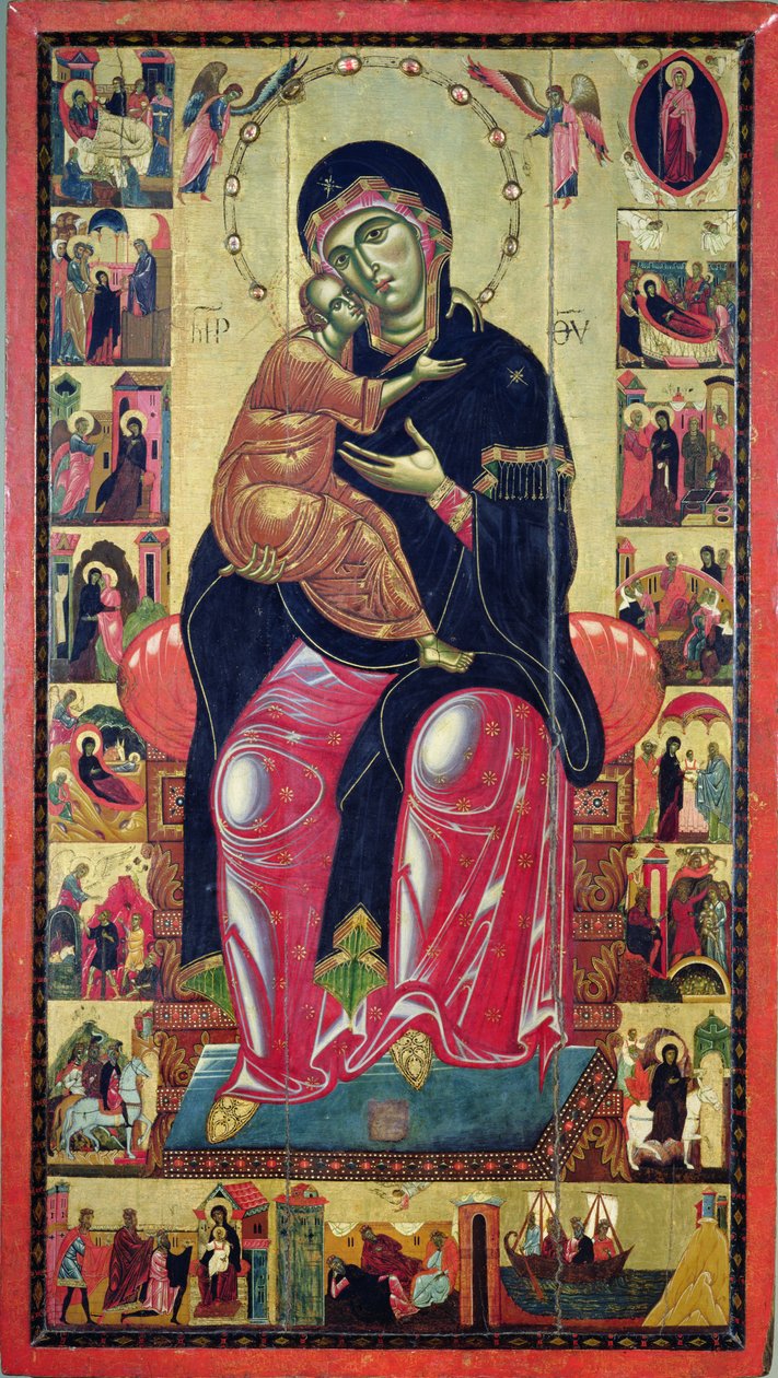 Madonna Enthroned, Firenzei Iskola, 1275-80 körül alkotó: Italian School