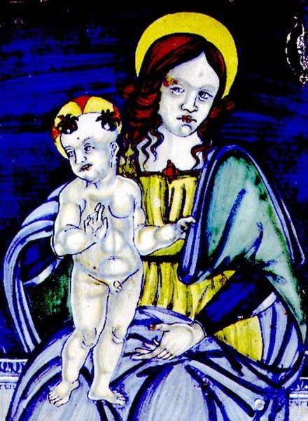 Madonna a gyermekkel (maiolika plakett) alkotó: Italian School