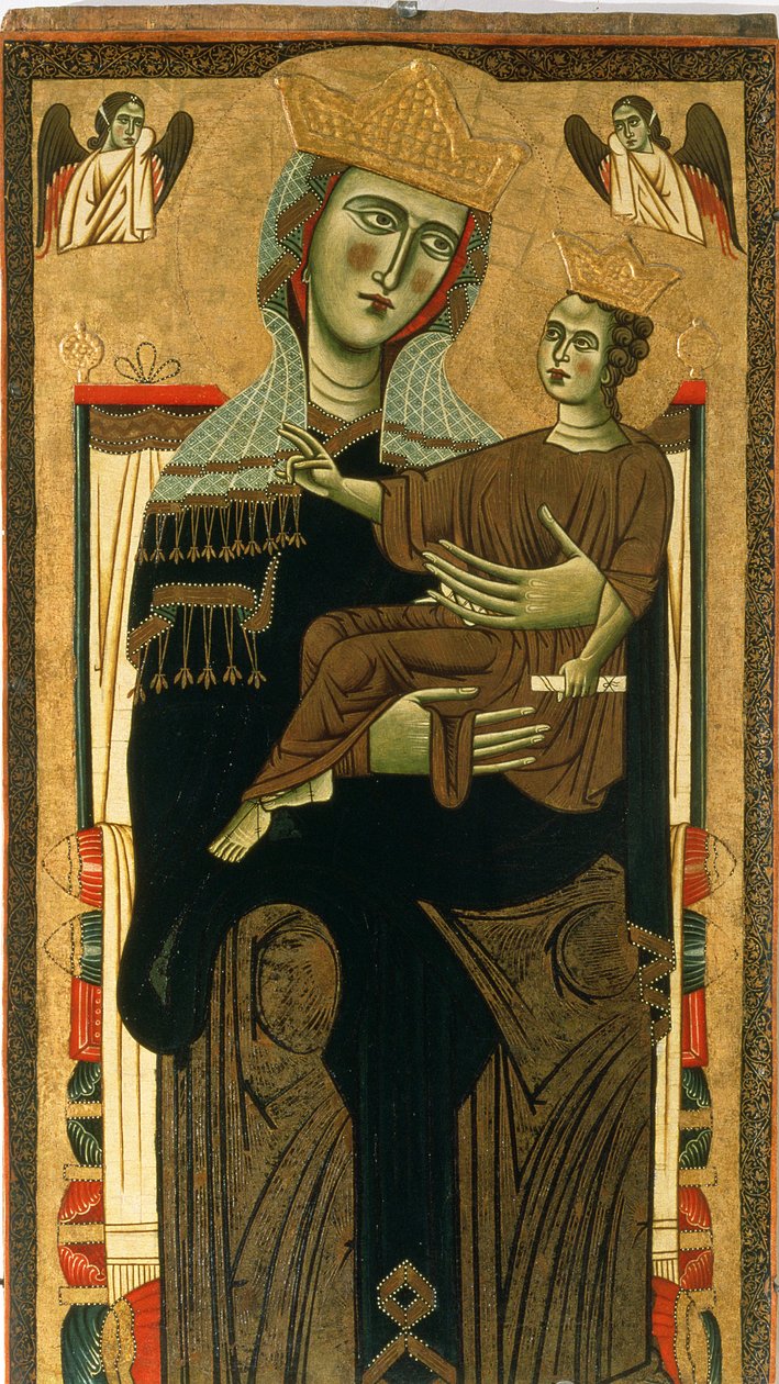Madonna és gyermek (tempera a panelen) alkotó: Italian School