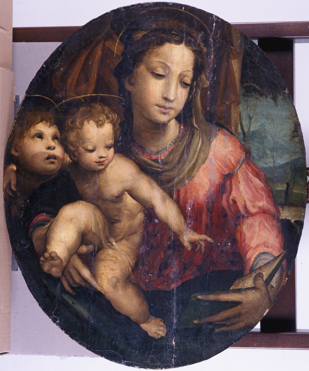 Madonna és gyermeke Keresztelő Jánossal, 1546-55 (olaj fenyőfán) alkotó: Italian School