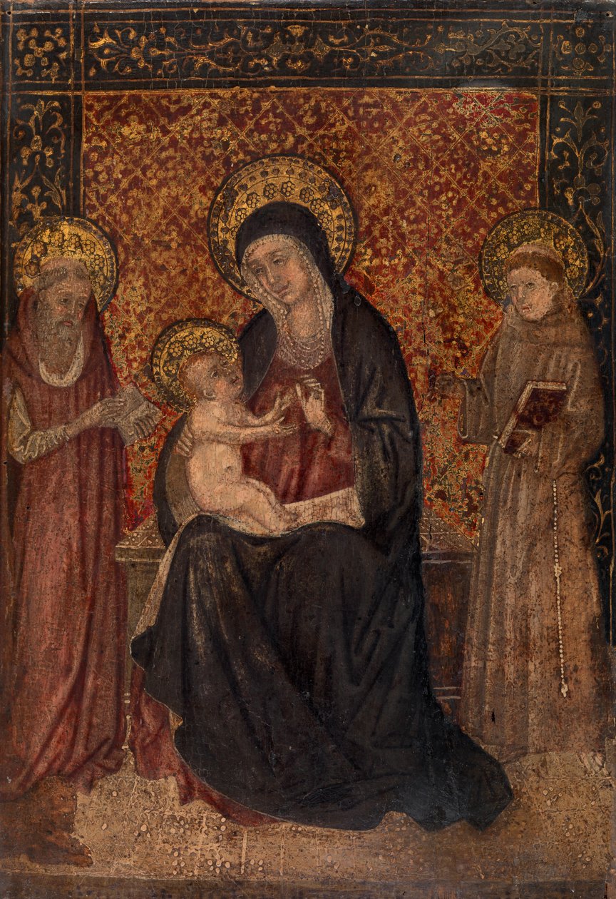 Madonna és gyermeke szentekkel (tempera a panelen) alkotó: Italian School