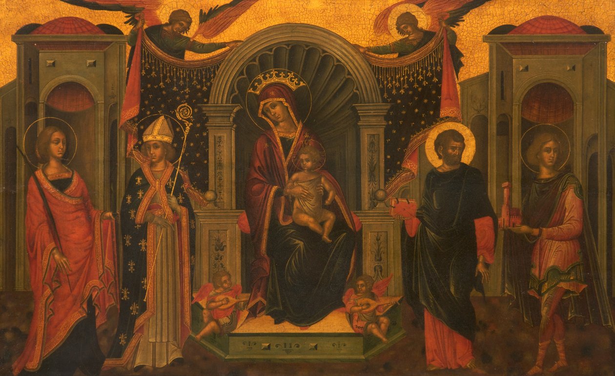 Madonna és gyermeke szentekkel, 1600 körül alkotó: Italian School