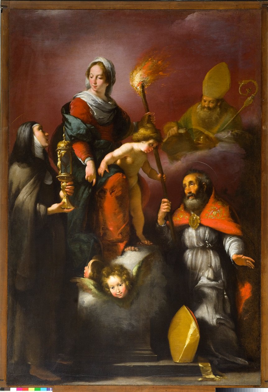 Madonna gyermekkel és szentekkel Klára, Ambrose és Erasmus, 1625 körül alkotó: Italian School