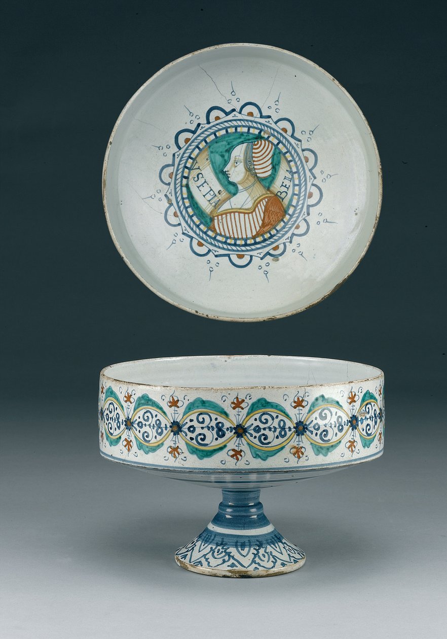 Majolika Kupa, Deruta, 1520 körül (kerámia) alkotó: Italian School